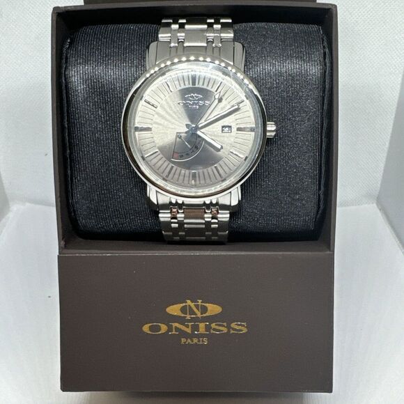 Oniss Sorrento ON2626-MSV Men's Stainless Steel Analog Dial Quartz Watch JNA66 - Picture 1 of 13